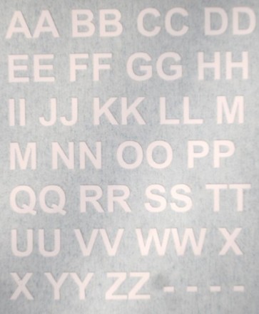 TSR letters - 132 - white